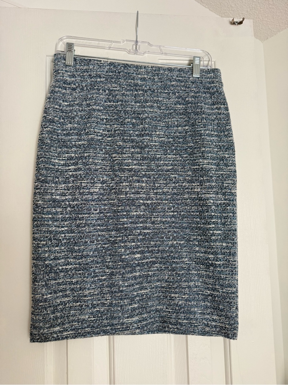 Ann Taylor Blue Tweed Pencil Skirt